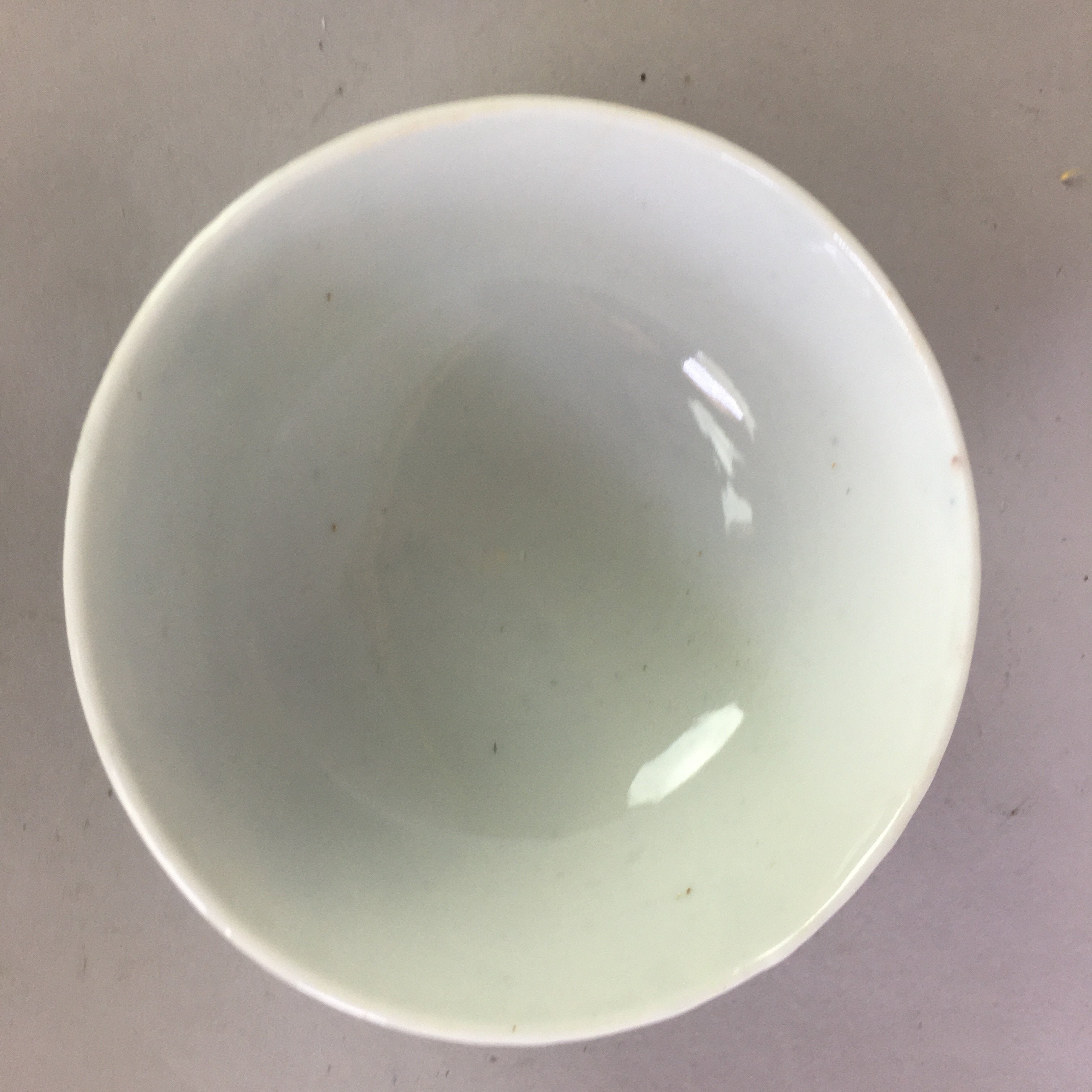 Japanese Porcelain Rice Bowl Vtg Chawan Blue White Green Sometsuke PP469