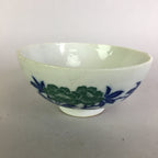 Japanese Porcelain Rice Bowl Vtg Chawan Blue White Green Sometsuke PP470
