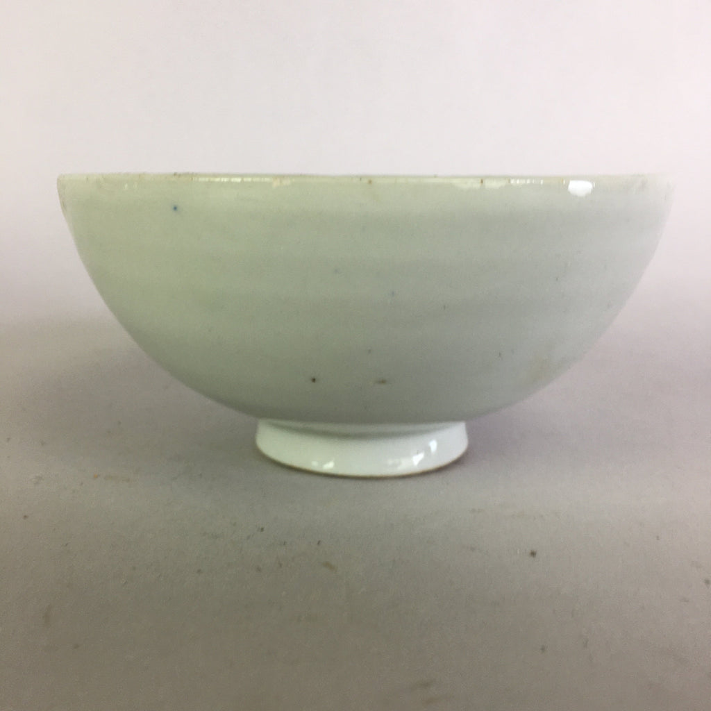 Japanese Porcelain Rice Bowl Vtg Chawan Blue White Green Sometsuke PP470