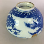 Japanese Porcelain Rice Bowl Vtg Chawan Blue White Sometsuke PP468