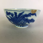 Japanese Porcelain Rice Bowl Vtg Chawan Blue White Sometsuke PP468