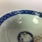 Japanese Porcelain Rice Bowl Vtg Chawan Blue White Sometsuke PP468