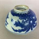 Japanese Porcelain Rice Bowl Vtg Chawan Blue White Sometsuke PP473