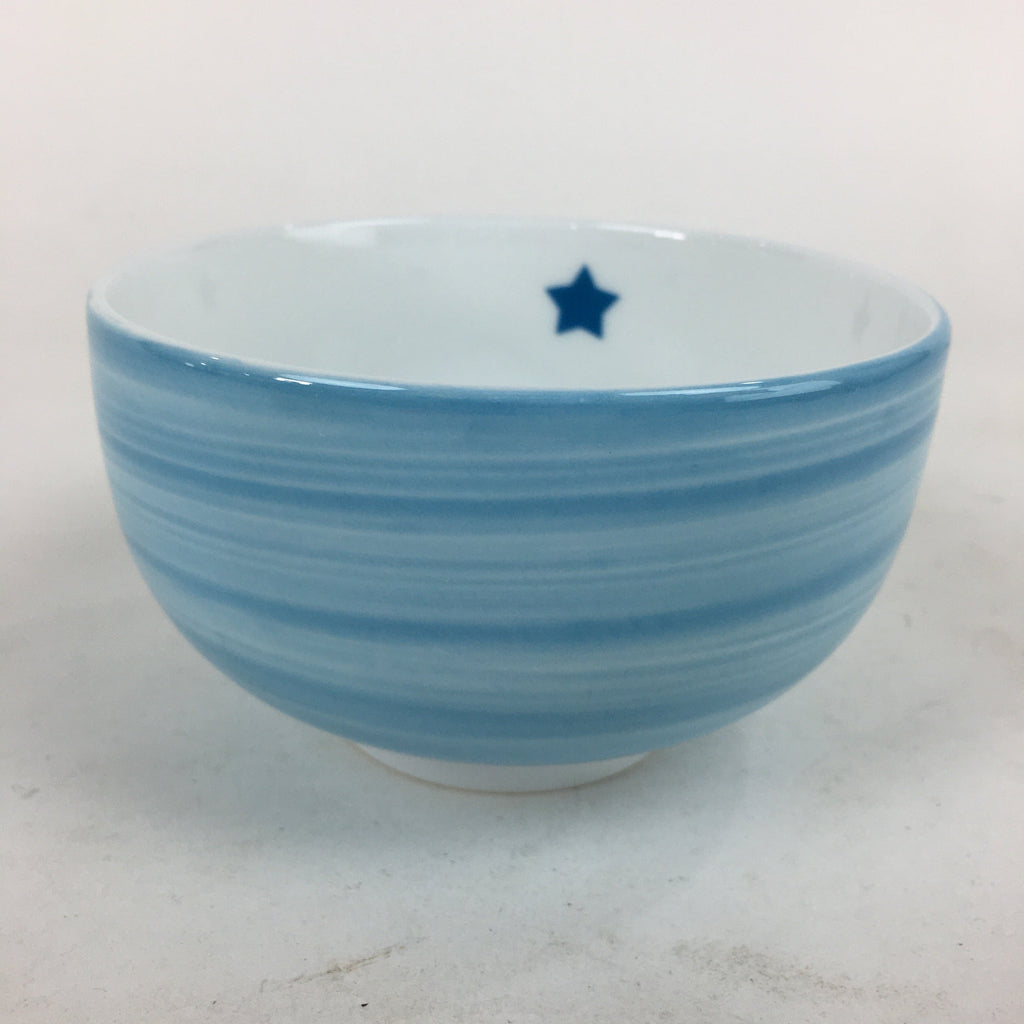 Japanese Porcelain Rice Bowl Vtg Chawan Boxed Pottery Light Blue PX605