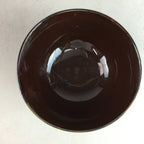 Japanese Porcelain Rice Bowl Vtg Chawan Brown Shiny Smooth Flowing Glaze PP293