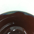 Japanese Porcelain Rice Bowl Vtg Chawan Brown Shiny Smooth Flowing Glaze PP296