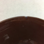 Japanese Porcelain Rice Bowl Vtg Chawan Brown Shiny Smooth Flowing Glaze PP297