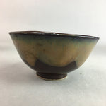 Japanese Porcelain Rice Bowl Vtg Chawan Brown Shiny Smooth Flowing Glaze PP298