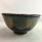 Japanese Porcelain Rice Bowl Vtg Chawan Brown Shiny Smooth Flowing Glaze PP299