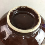 Japanese Porcelain Rice Bowl Vtg Chawan Brown Shiny Smooth Flowing Glaze PP299
