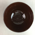 Japanese Porcelain Rice Bowl Vtg Chawan Brown Shiny Smooth Flowing Glaze PP300