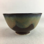 Japanese Porcelain Rice Bowl Vtg Chawan Brown Shiny Smooth Flowing Glaze PP301