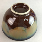 Japanese Porcelain Rice Bowl Vtg Chawan Brown Shiny Smooth Flowing Glaze PP301