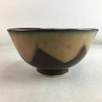 Japanese Porcelain Rice Bowl Vtg Chawan Brown Shiny Smooth Flowing Glaze PP303