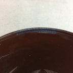 Japanese Porcelain Rice Bowl Vtg Chawan Brown Shiny Smooth Flowing Glaze PP303