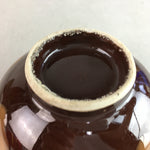 Japanese Porcelain Rice Bowl Vtg Chawan Brown Shiny Smooth Flowing Glaze PP304