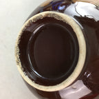 Japanese Porcelain Rice Bowl Vtg Chawan Brown Shiny Smooth Flowing Glaze PP305
