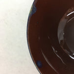 Japanese Porcelain Rice Bowl Vtg Chawan Brown Shiny Smooth Flowing Glaze PP305
