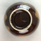 Japanese Porcelain Rice Bowl Vtg Chawan Brown Shiny Smooth Flowing Glaze PP305