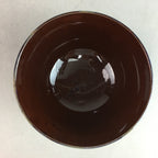 Japanese Porcelain Rice Bowl Vtg Chawan Brown Shiny Smooth Flowing Glaze PP306
