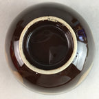 Japanese Porcelain Rice Bowl Vtg Chawan Brown Shiny Smooth Flowing Glaze PP307