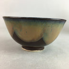 Japanese Porcelain Rice Bowl Vtg Chawan Brown Shiny Smooth Flowing Glaze PP309