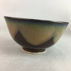 Japanese Porcelain Rice Bowl Vtg Chawan Brown Shiny Smooth Flowing Glaze PP309