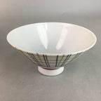 Japanese Porcelain Rice Bowl Vtg Chawan Plaid Black Gold Red PP267