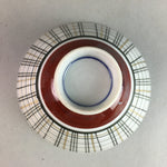 Japanese Porcelain Rice Bowl Vtg Chawan Plaid Black Gold Red PP267