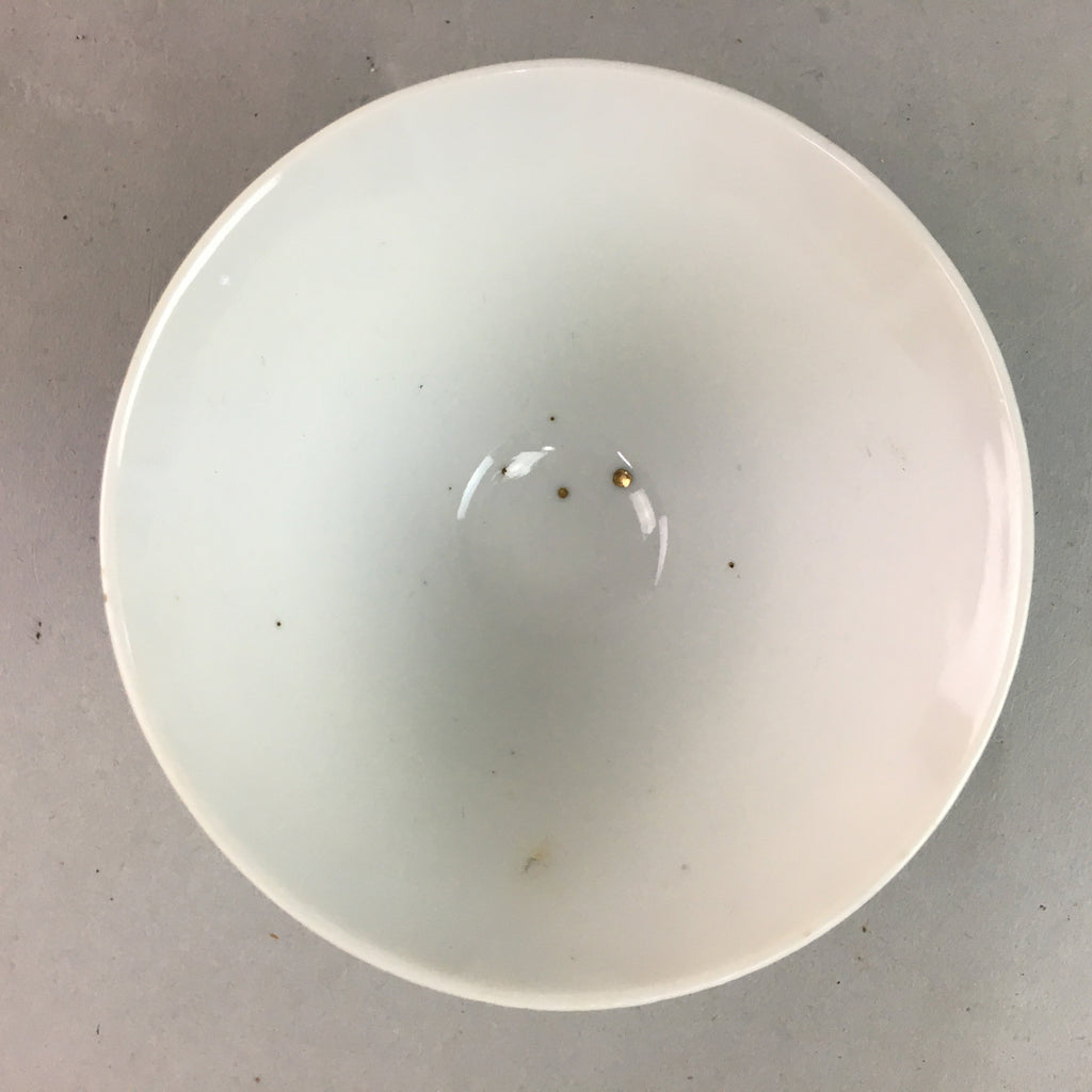 Japanese Porcelain Rice Bowl Vtg Chawan Plus Sign Plaid Gold Green Arita PP196