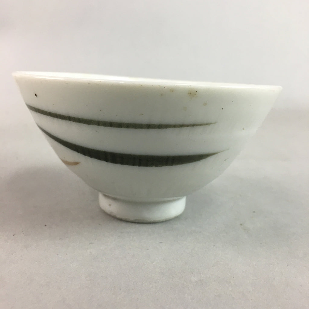 Japanese Porcelain Rice Bowl Vtg Chawan Red Black Flower Leaf PP220