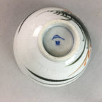 Japanese Porcelain Rice Bowl Vtg Chawan Red Black Flower Leaf PP220