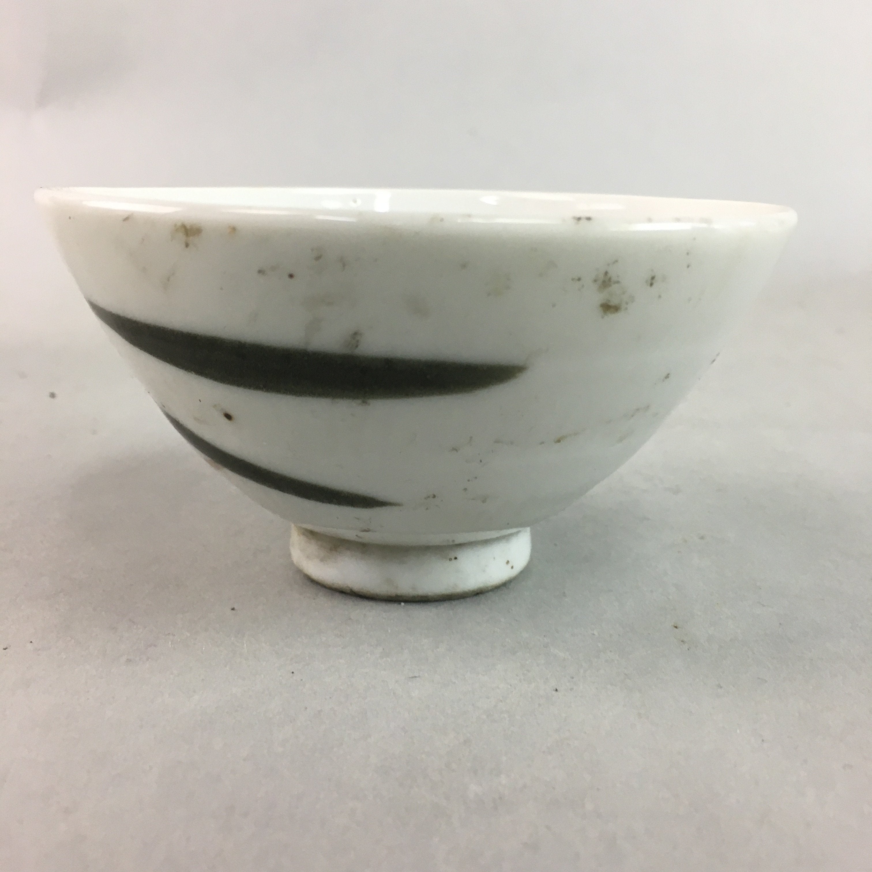 Japanese Porcelain Rice Bowl Vtg Chawan Red Black Flower Leaf PP222