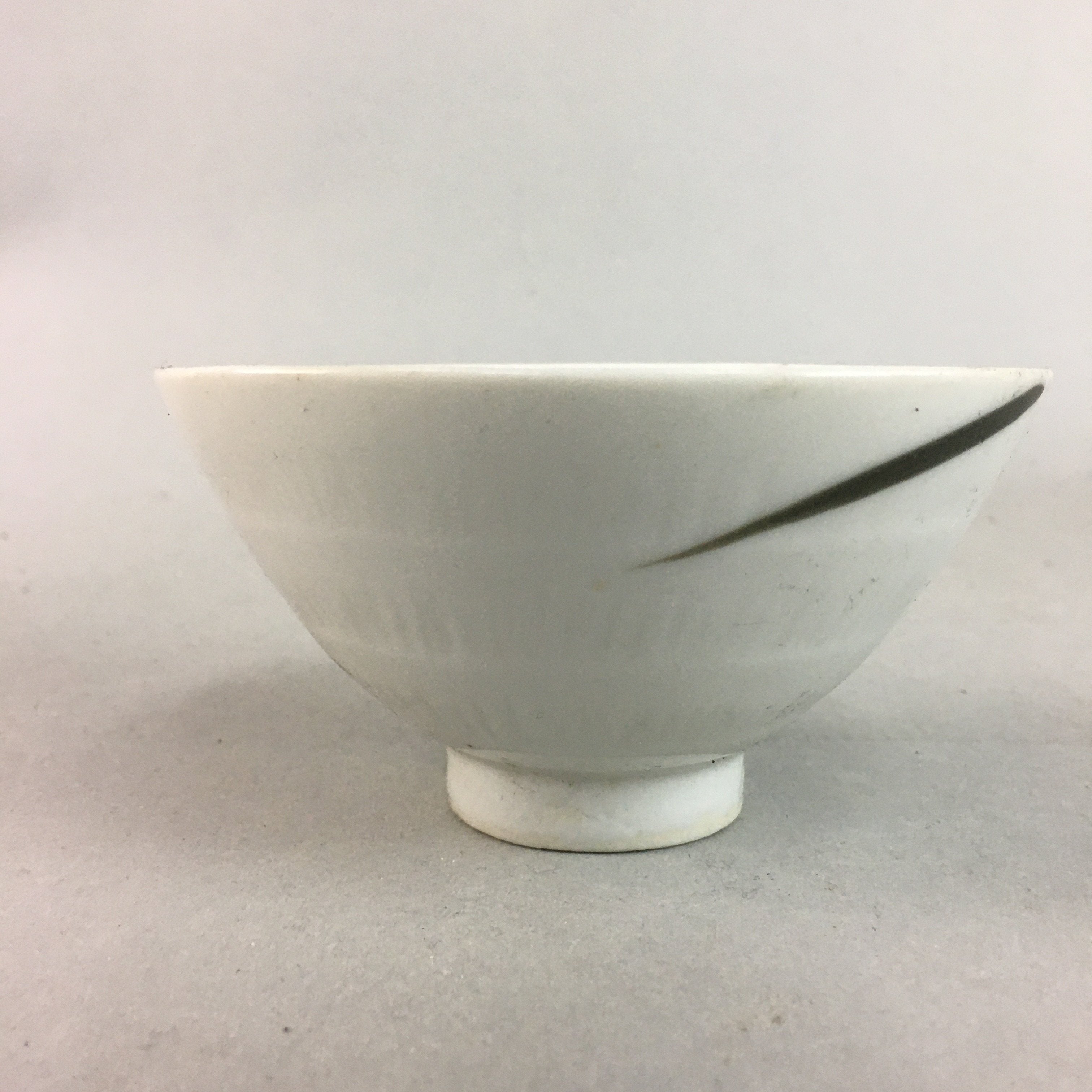 Japanese Porcelain Rice Bowl Vtg Chawan Red Black Flower Leaf PP223