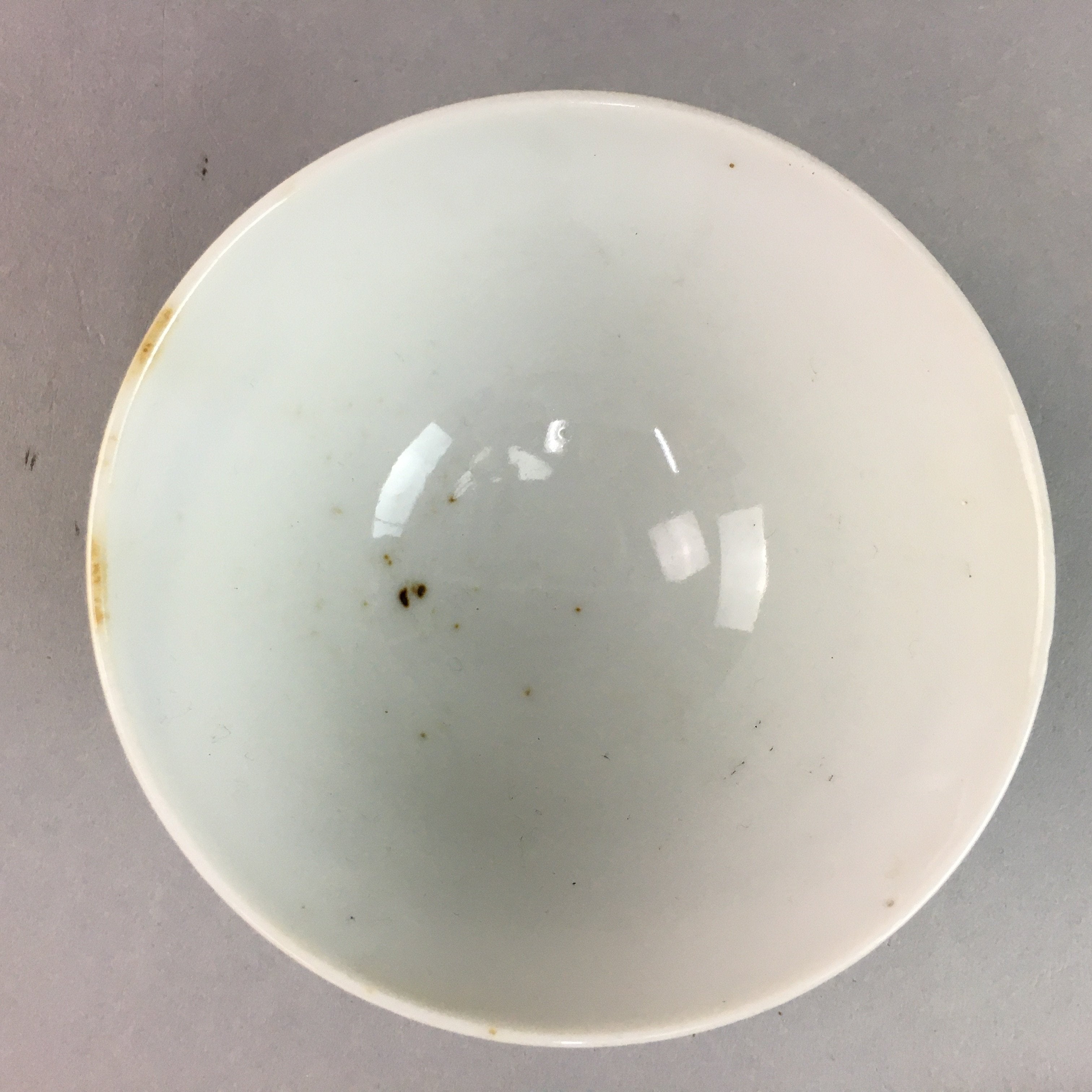 Japanese Porcelain Rice Bowl Vtg Chawan Red Black Flower Leaf PP229