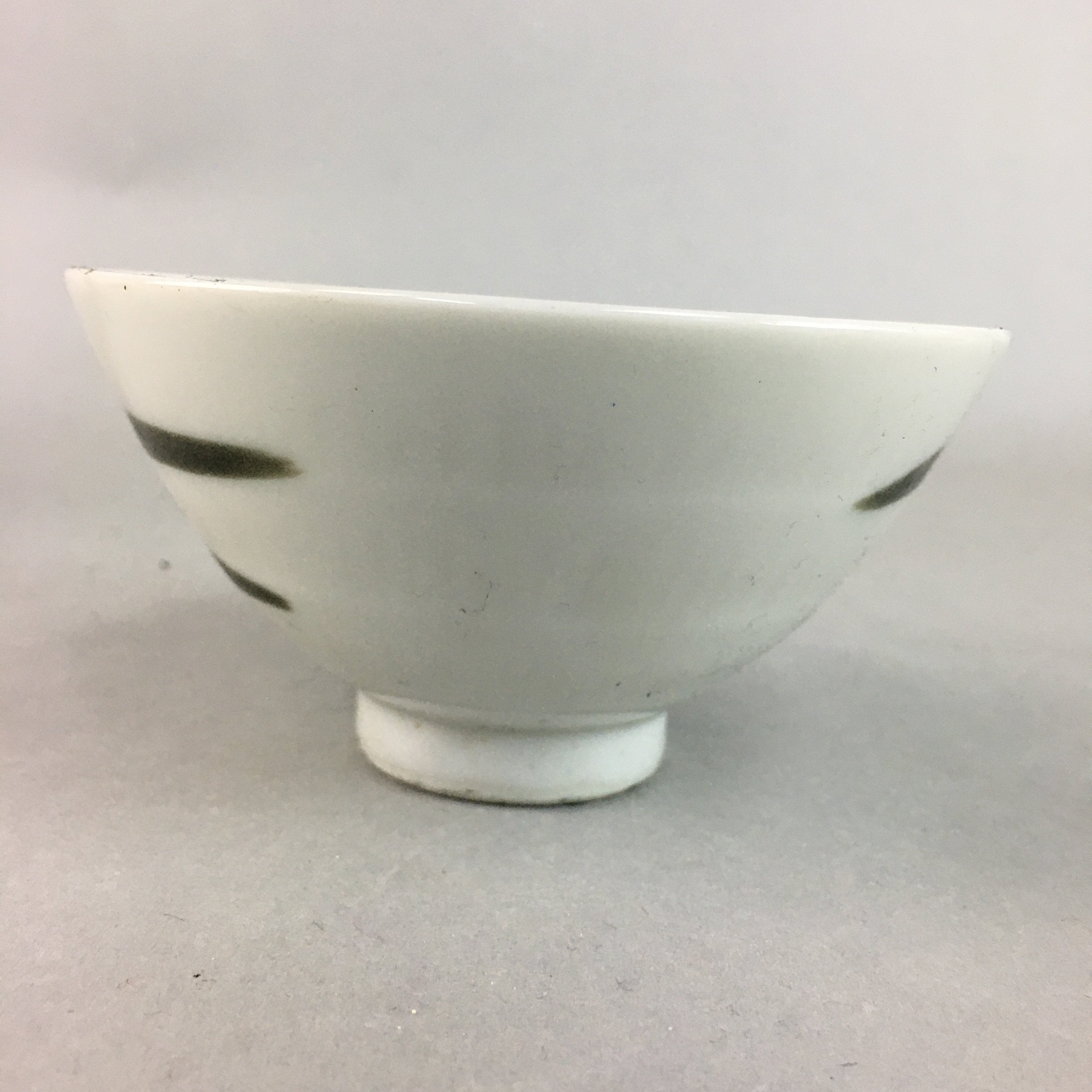 Japanese Porcelain Rice Bowl Vtg Chawan Red Black Flower Leaf PP230
