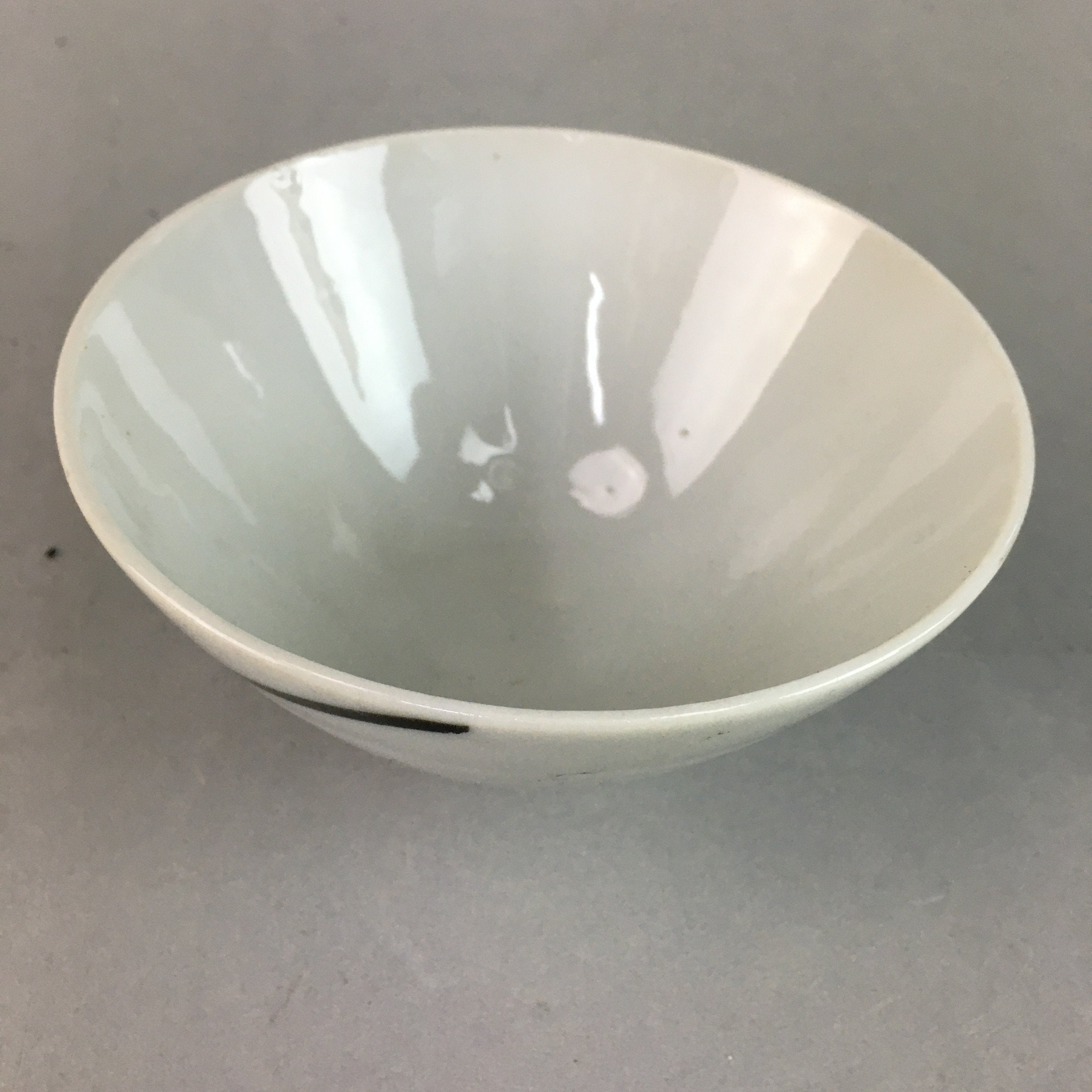 Japanese Porcelain Rice Bowl Vtg Chawan Red Black Flower Leaf PP232