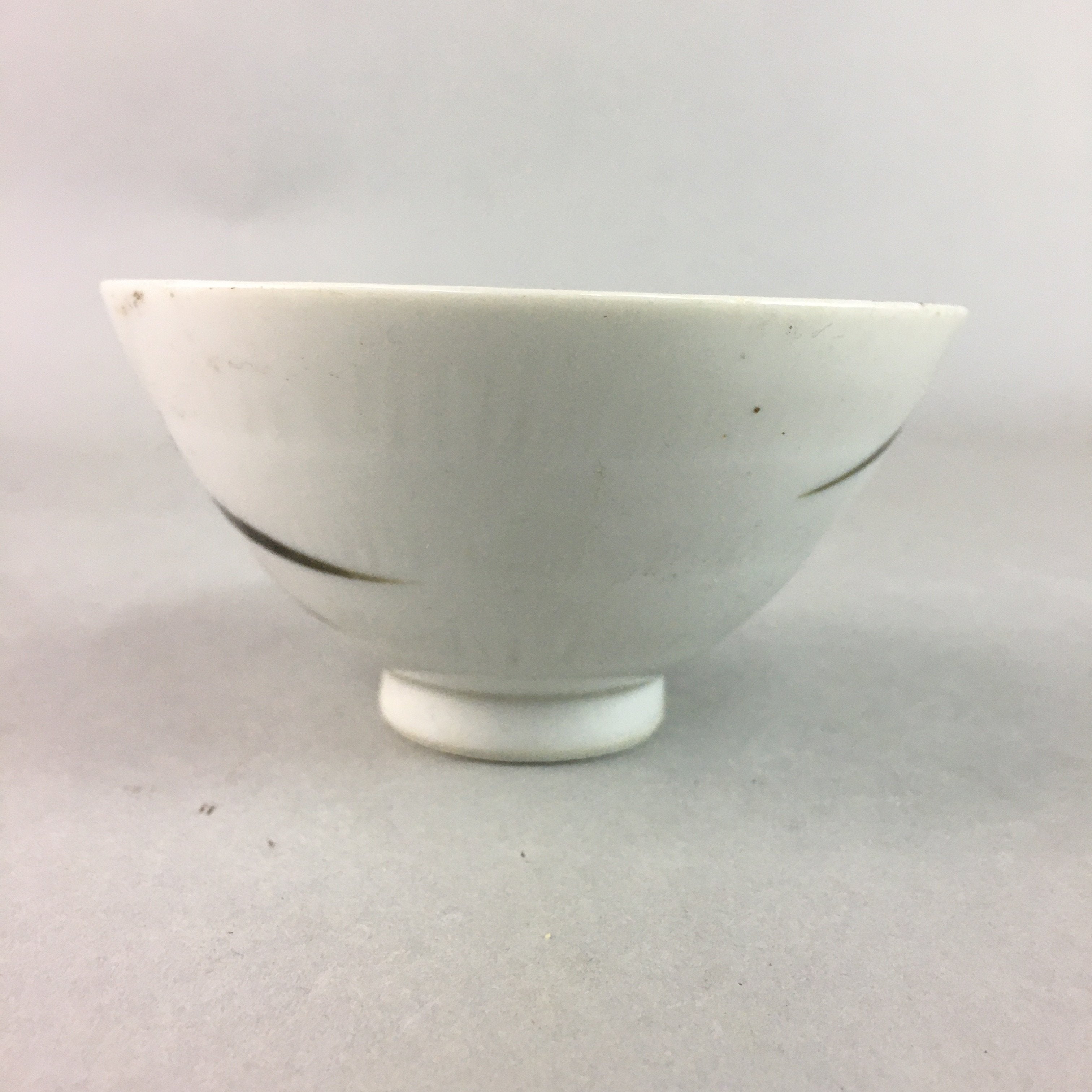 Japanese Porcelain Rice Bowl Vtg Chawan Red Black Flower Leaf PP234