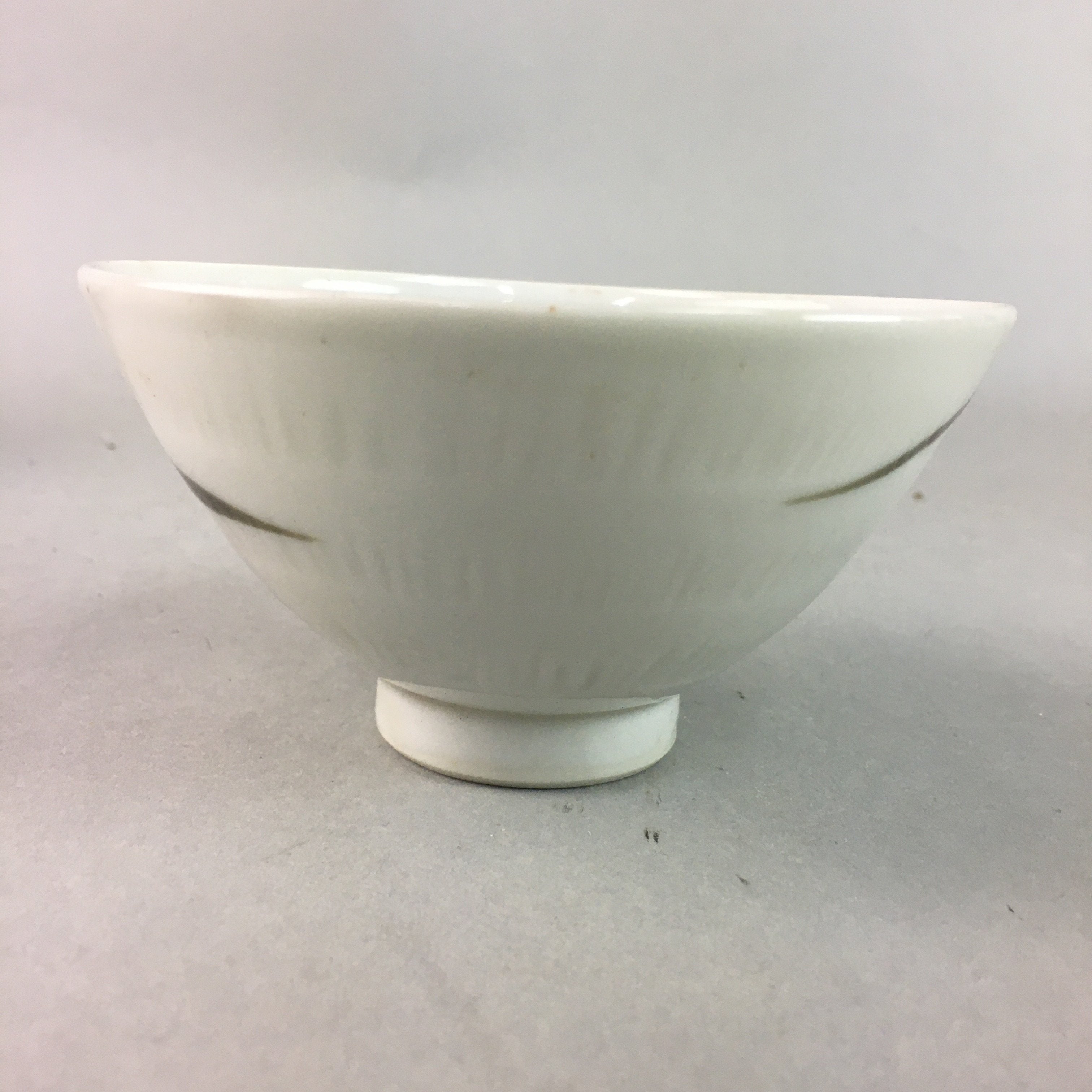 Japanese Porcelain Rice Bowl Vtg Chawan Red Black Flower Leaf PP235