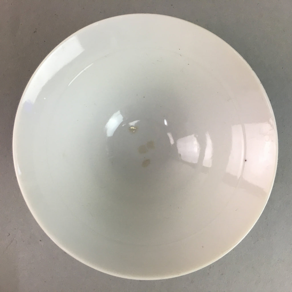 Japanese Porcelain Rice Bowl Vtg Chawan Red Geometric Net Pattern PP189