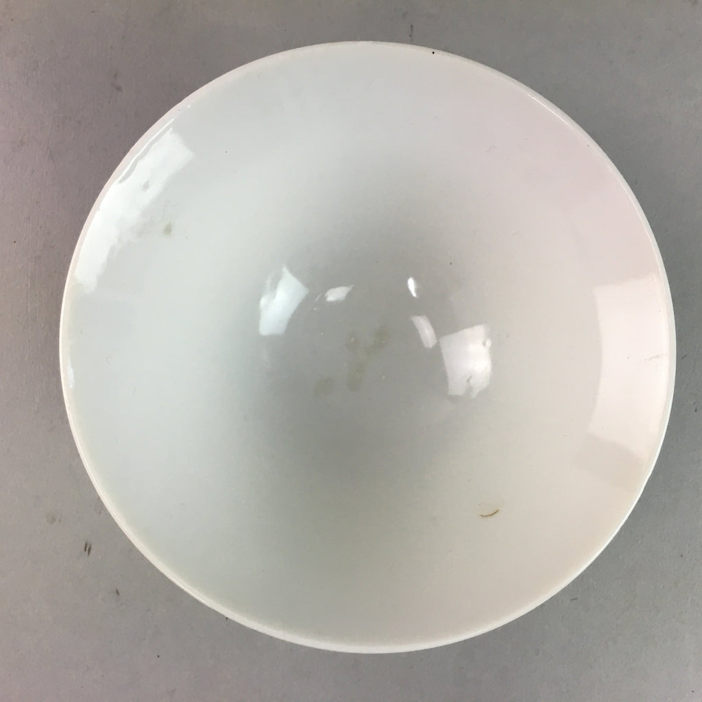Japanese Porcelain Rice Bowl Vtg Chawan Red Geometric Net Pattern PP192