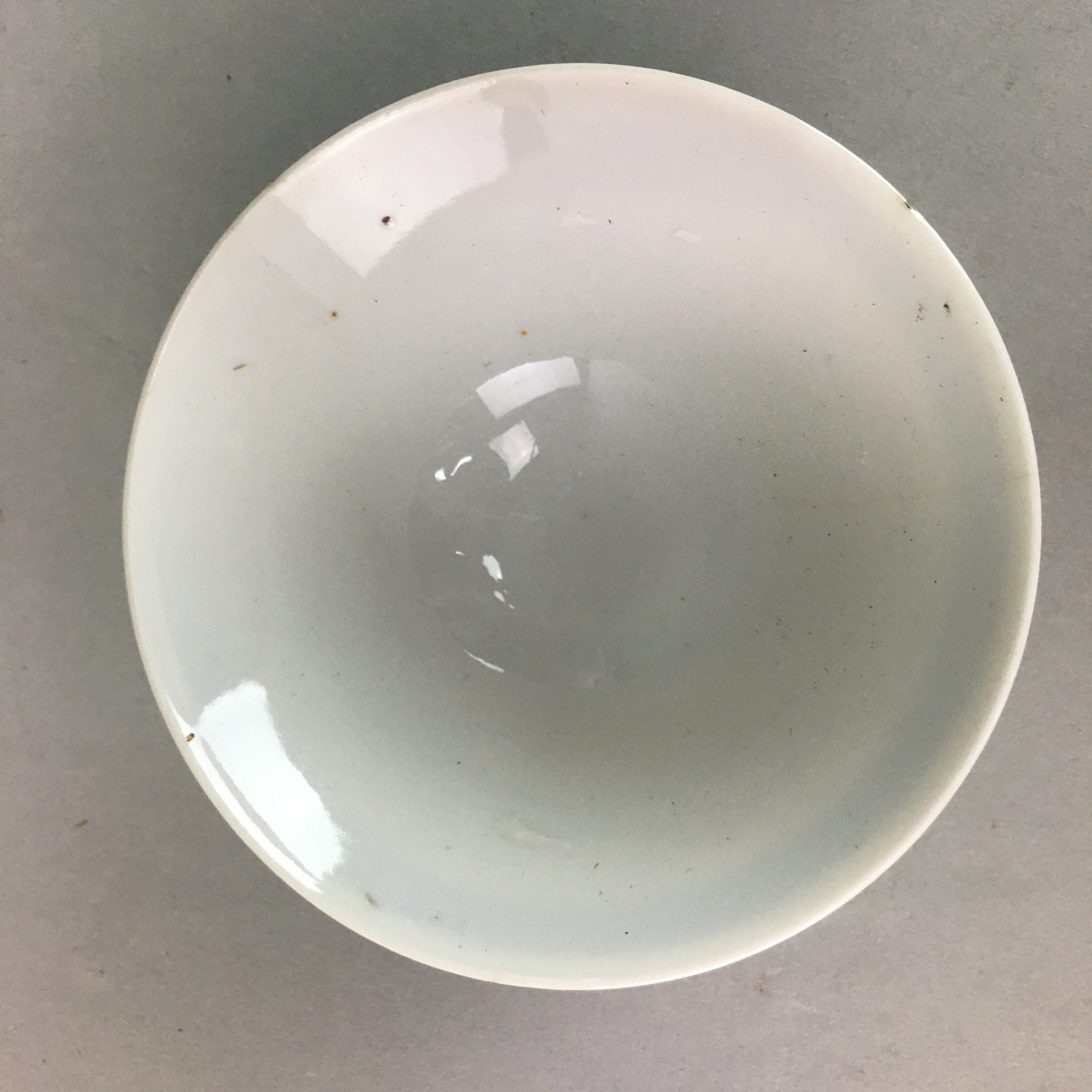 Japanese Porcelain Rice Bowl Vtg Kanji Green Gold Chawan PP153