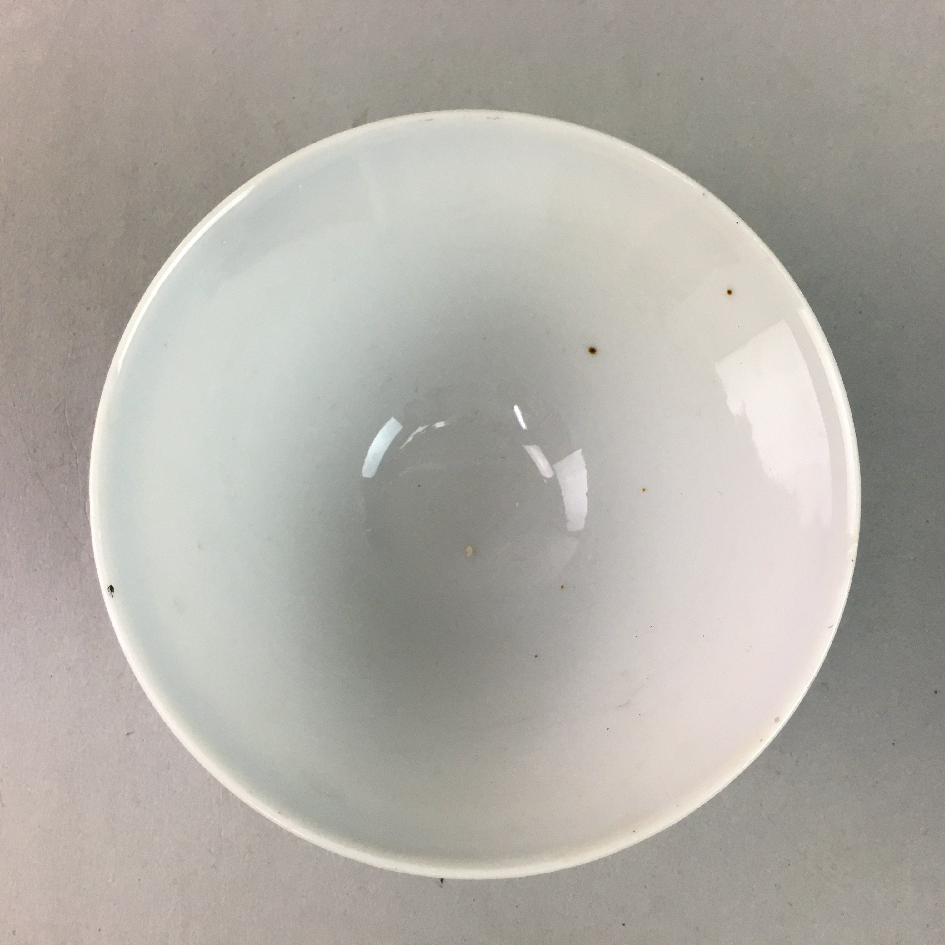 Japanese Porcelain Rice Bowl Vtg Kanji Green Gold Chawan PP158