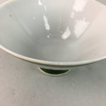 Japanese Porcelain Rice Bowl Vtg Kanji Green Gold Chawan PP159