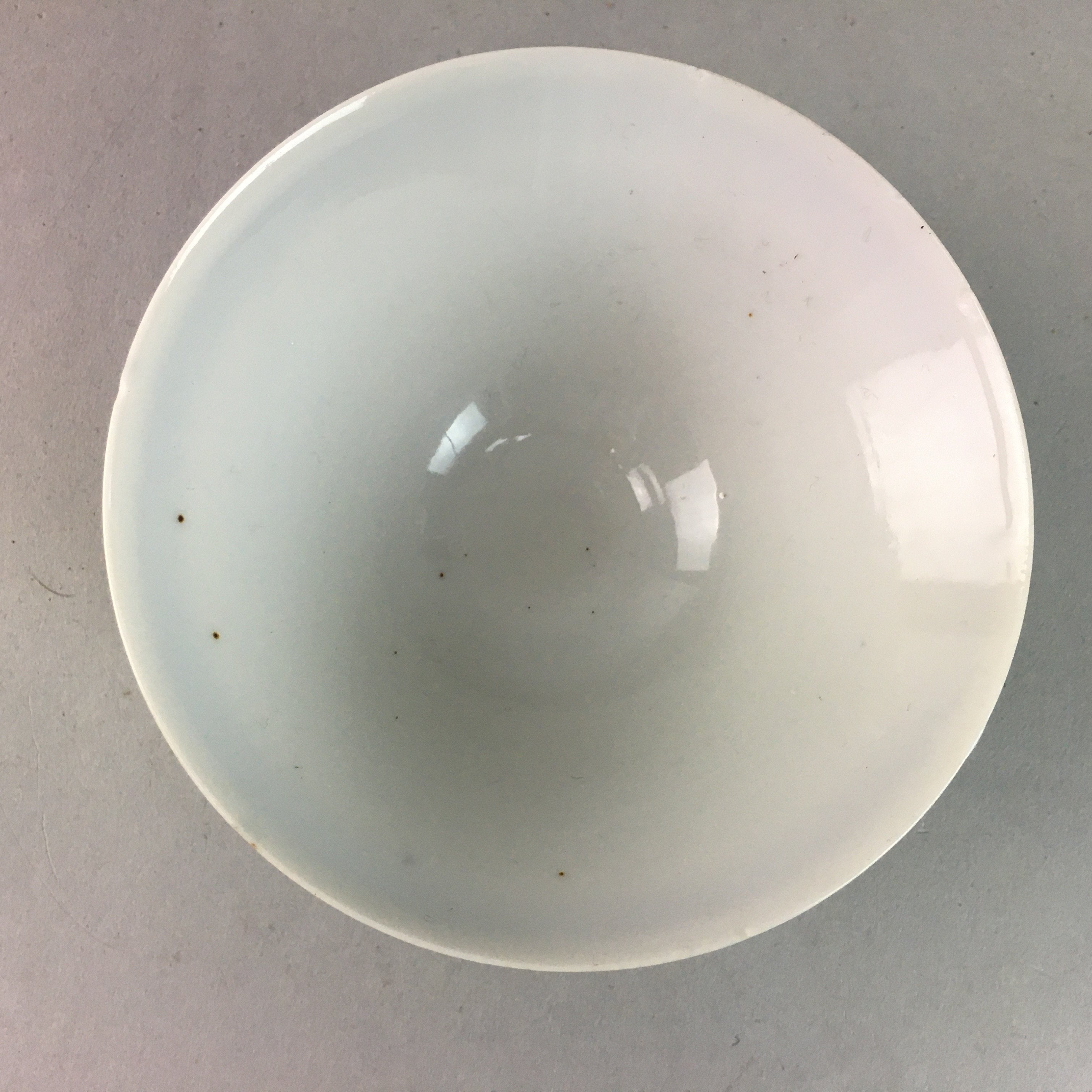 Japanese Porcelain Rice Bowl Vtg Kanji Green Gold Chawan PP182