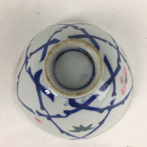 Japanese Porcelain Rice Bowl Vtg Plum blossoms Sometsuke White Chawan PP883