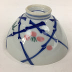 Japanese Porcelain Rice Bowl Vtg Plum blossoms Sometsuke White Chawan PP884