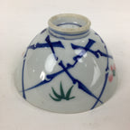 Japanese Porcelain Rice Bowl Vtg Plum blossoms Sometsuke White Chawan PP884