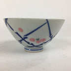 Japanese Porcelain Rice Bowl Vtg Plum blossoms Sometsuke White Chawan PP885