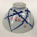 Japanese Porcelain Rice Bowl Vtg Plum blossoms Sometsuke White Chawan PP885